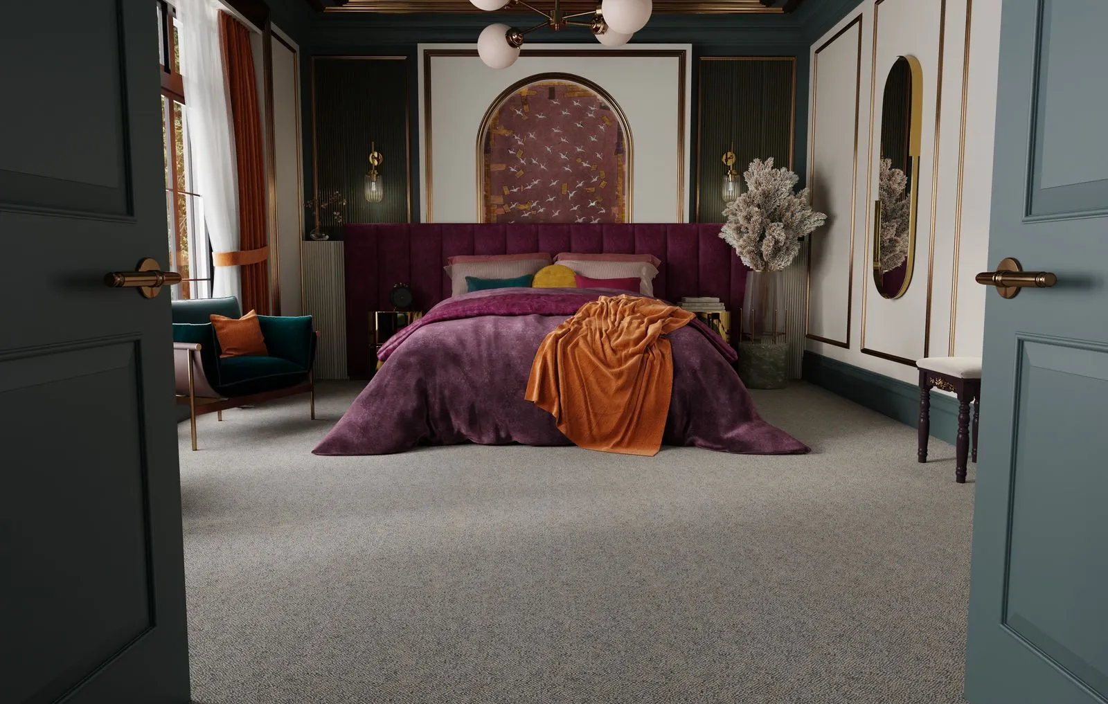 hook and beam bedroom rug