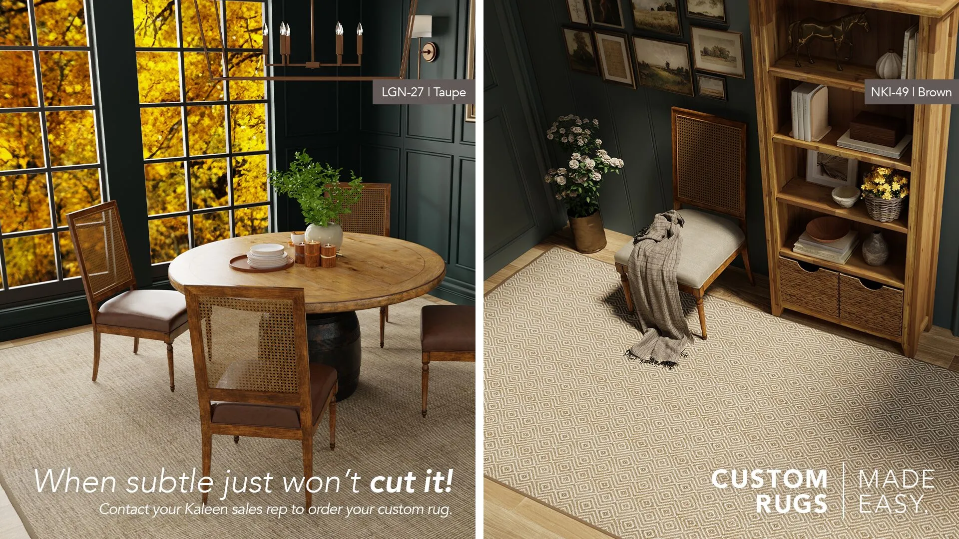 When subtle just won't cut it! Contact your Kaleen sale rep to order your custom rug.
